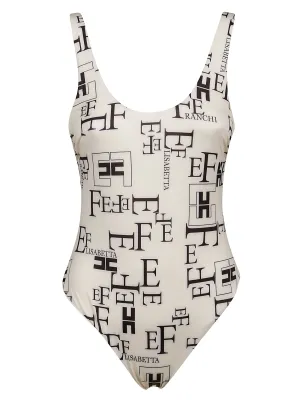 Elisabetta Franchi Lettering Printed One-Piece Swimsuit