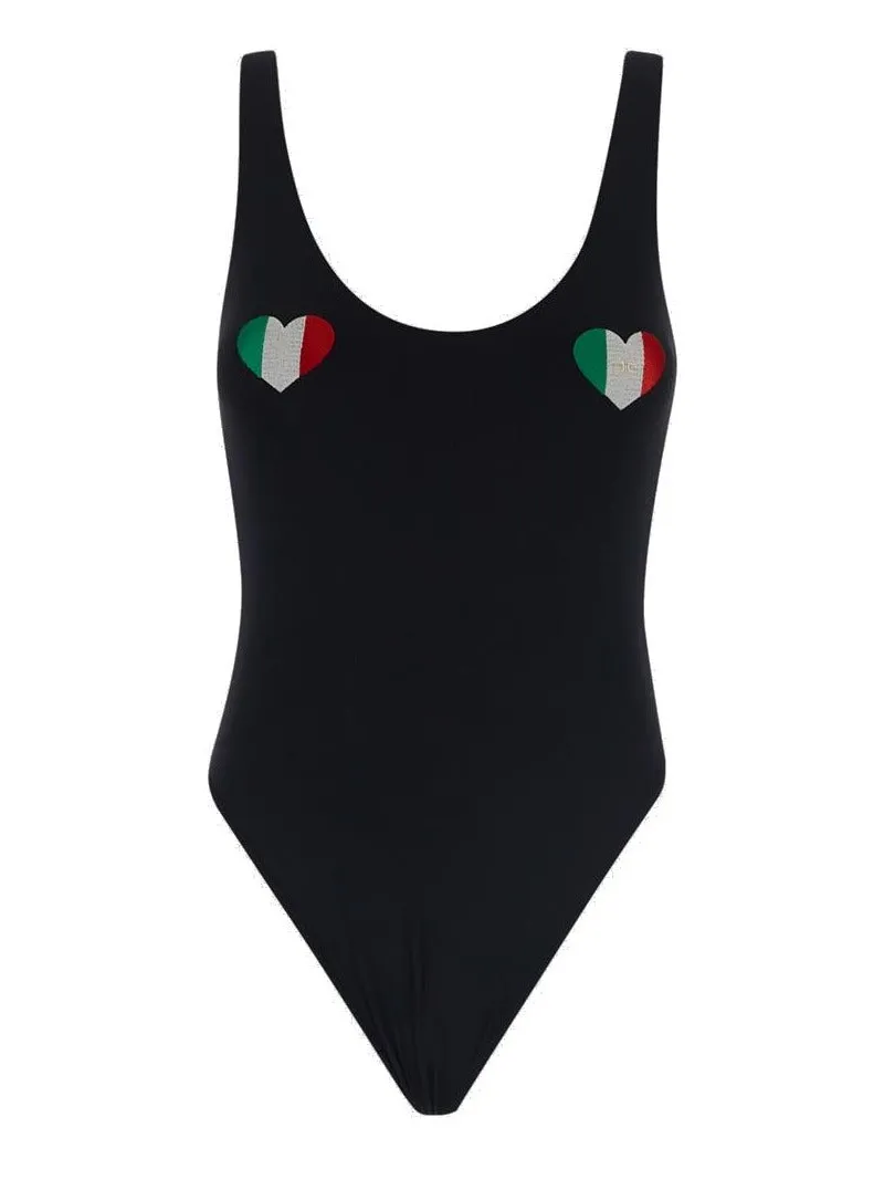 Elisabetta Franchi Love Italy One-Piece Swimsuit