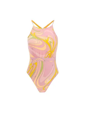 Emilio Pucci Onde-Print Halterneck Swimsuit