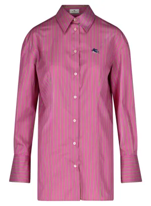 Etro Logo Embroidered Striped Shirt