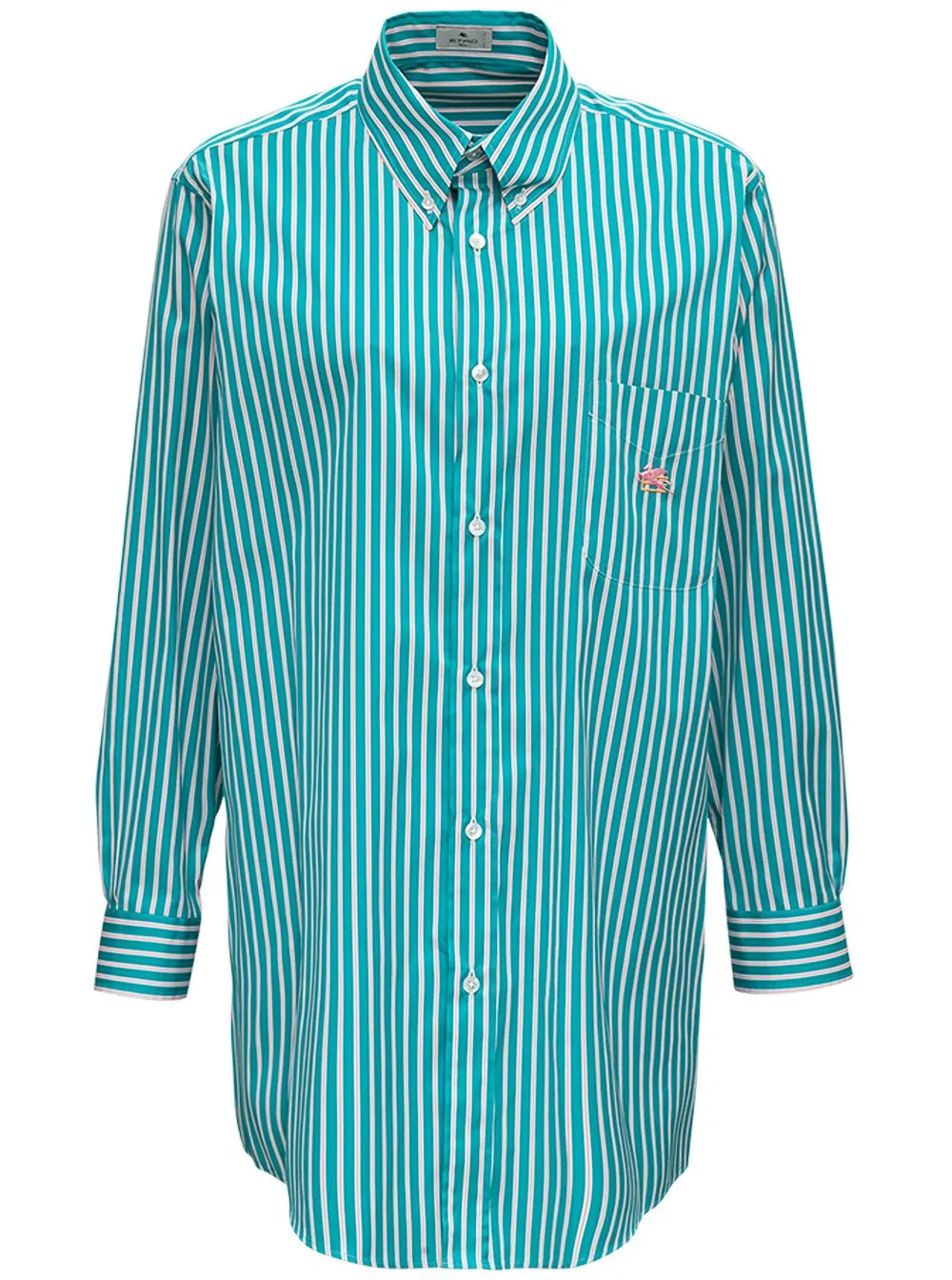 Etro Pegaso Embroidered Striped Shirt