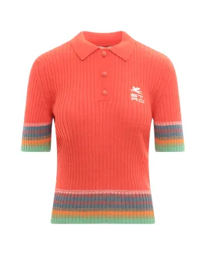 Etro Ribbed Knit Polo Shirt