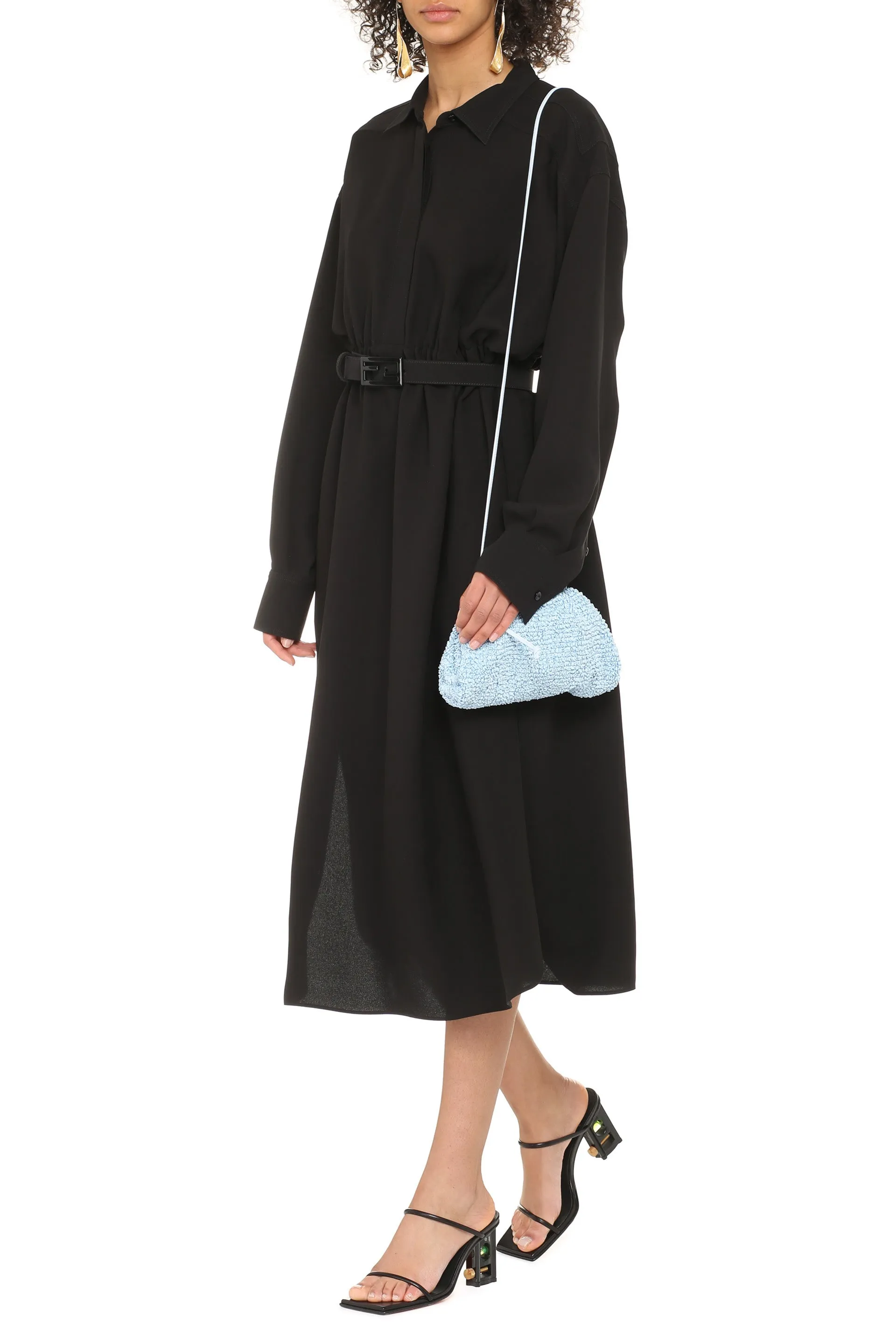 Fendi Belted Midi Shirt Dress