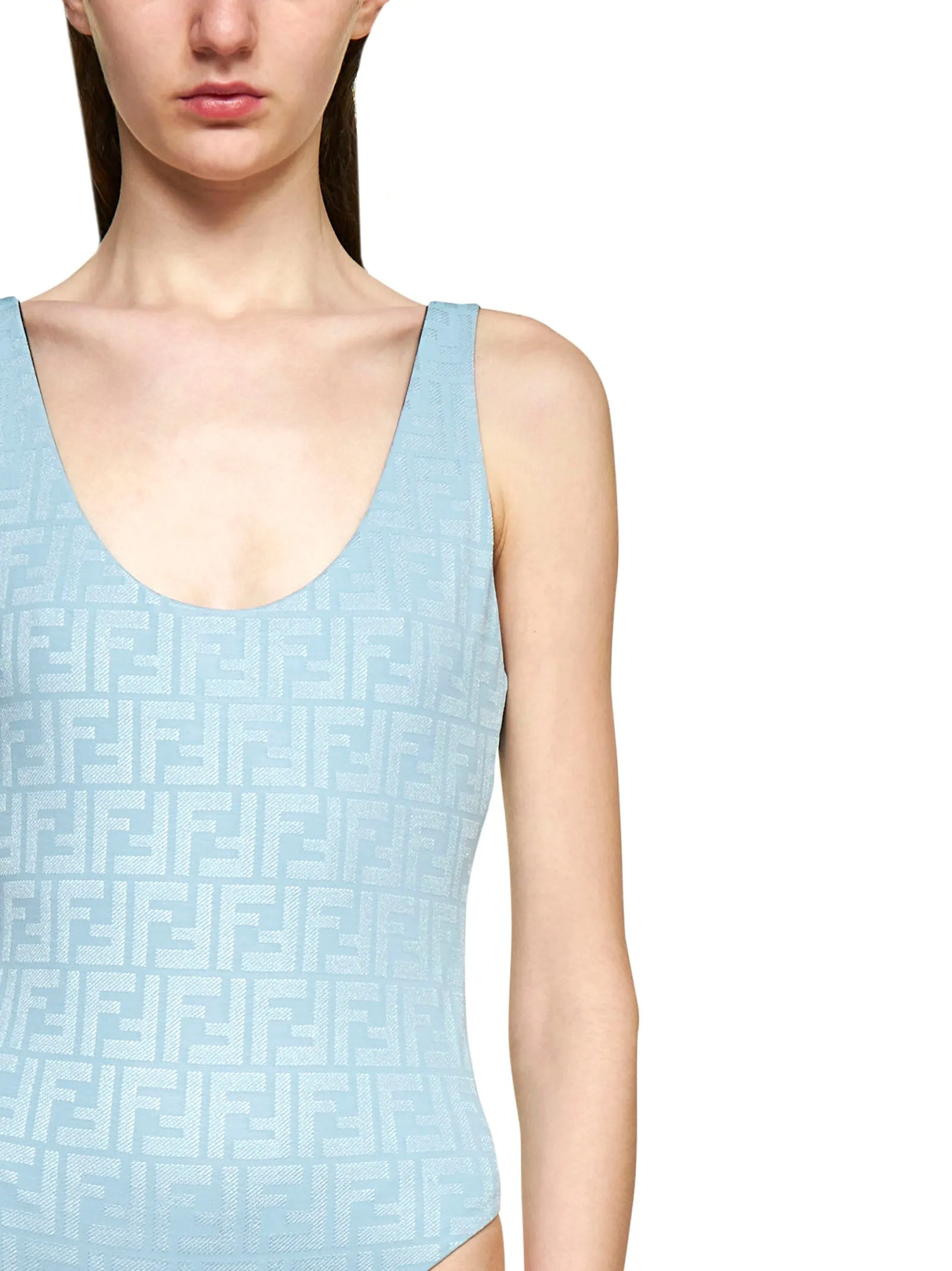 Fendi FF Motif Open Back Swimsuit
