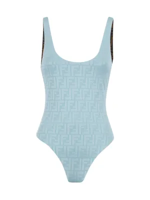 Fendi FF Motif Open Back Swimsuit
