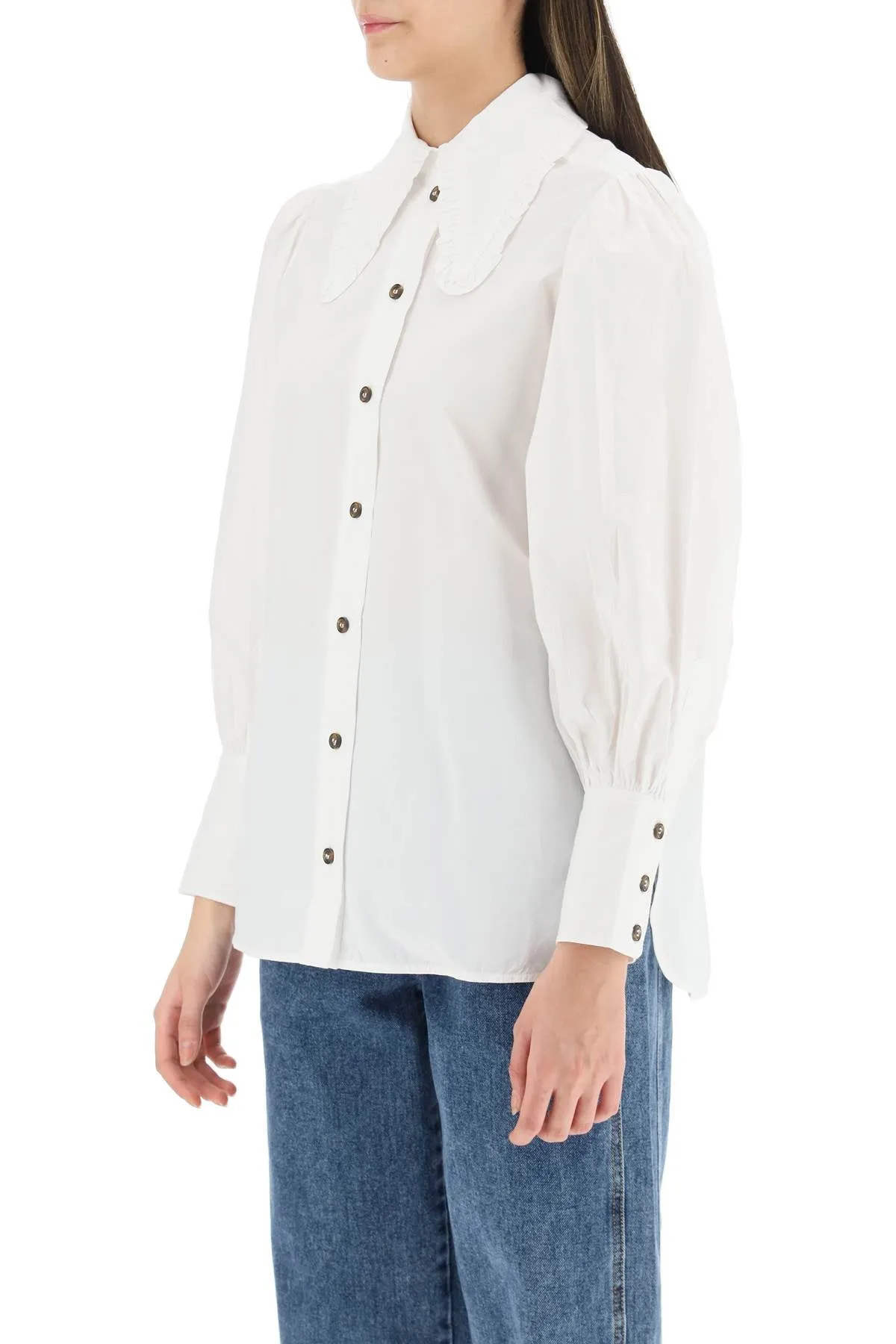 Ganni Balloon Sleeved Shirt