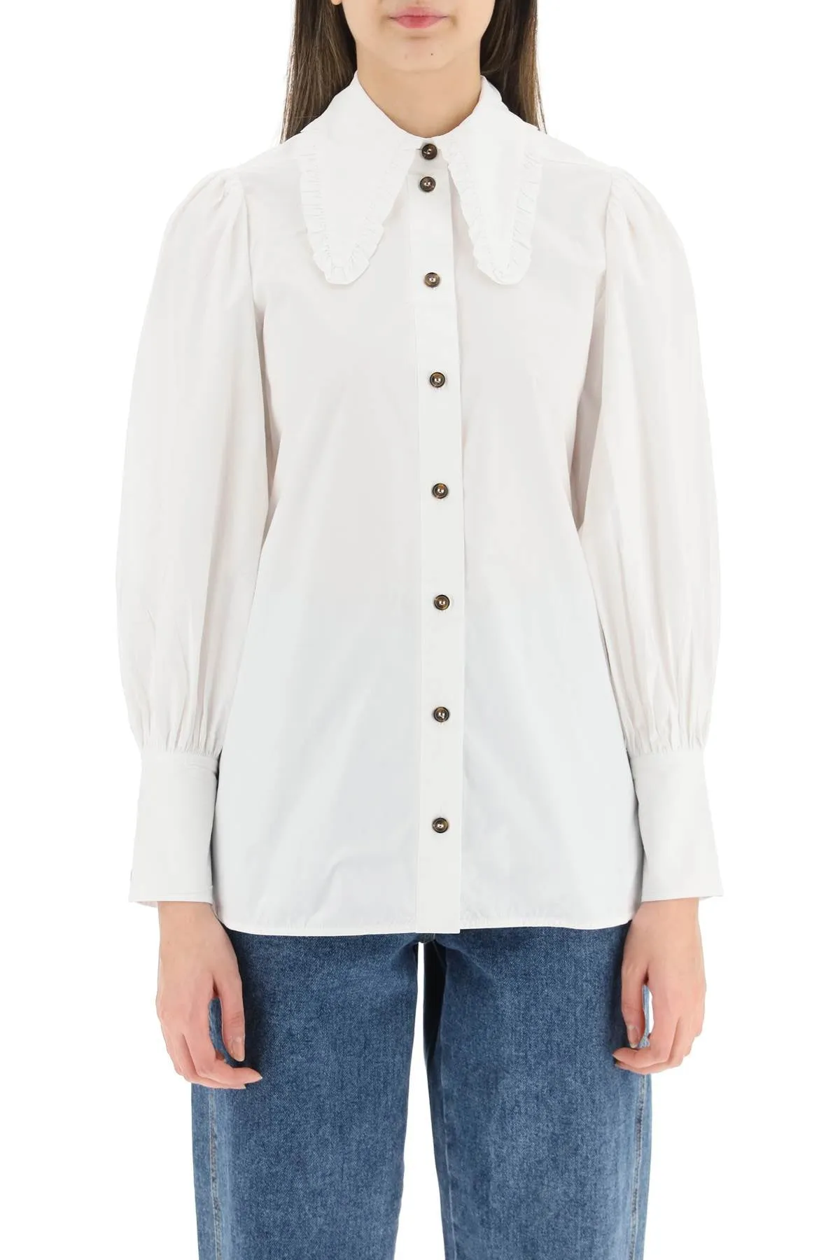 Ganni Balloon Sleeved Shirt