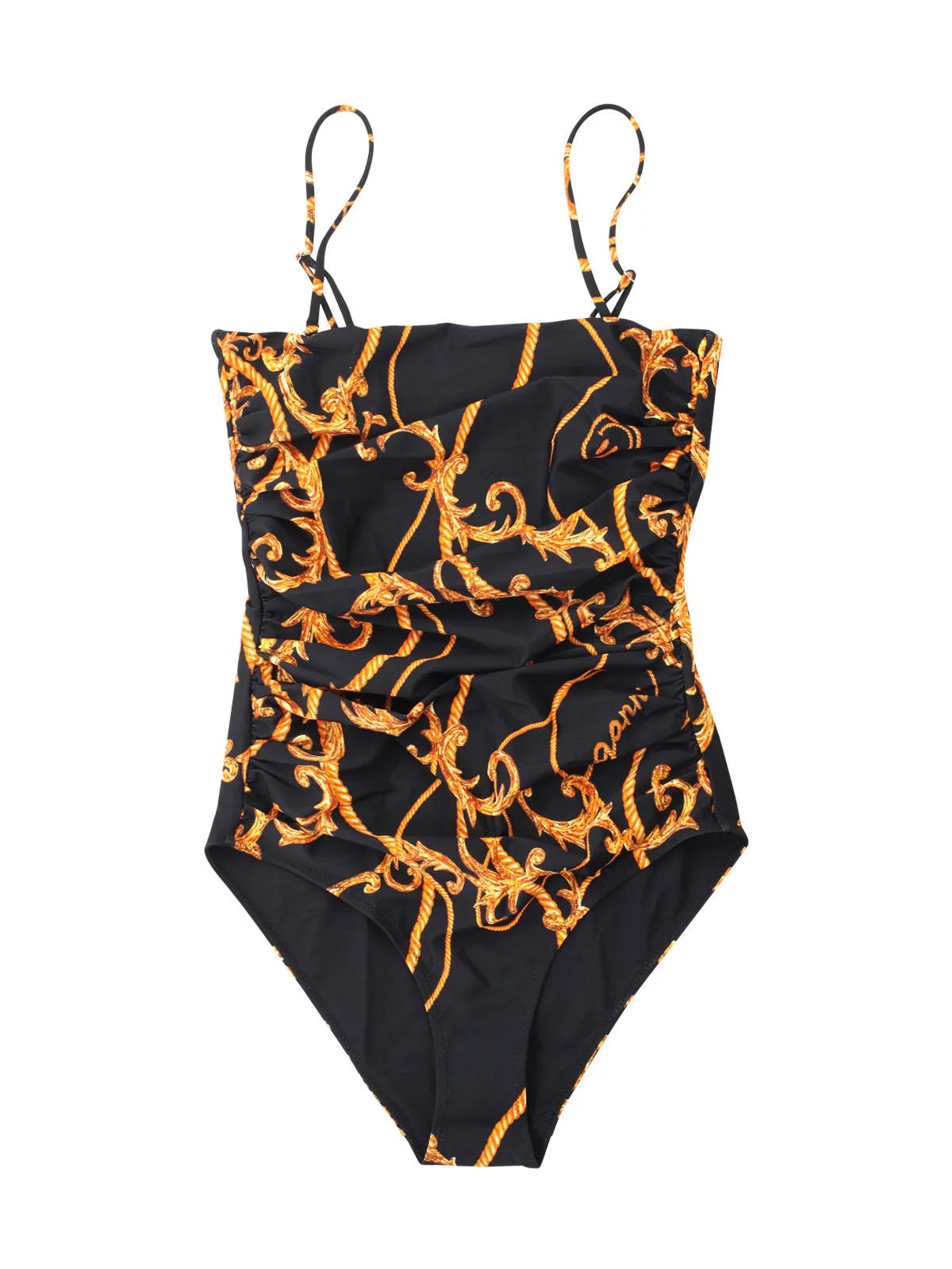 Ganni Baroque-Print Stretched One Piece Swimsuit
