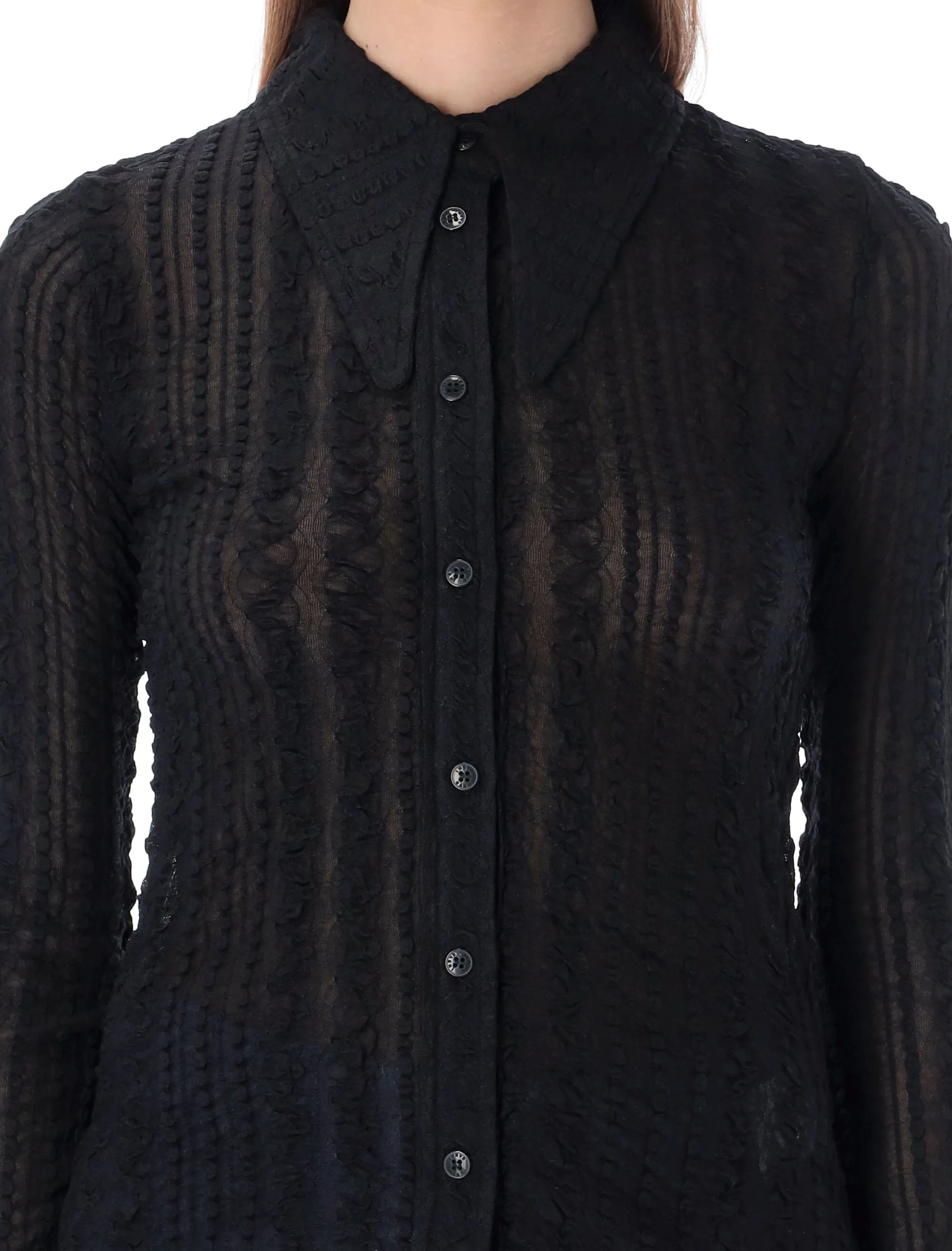 Ganni Lace Long-Sleeved Shirt