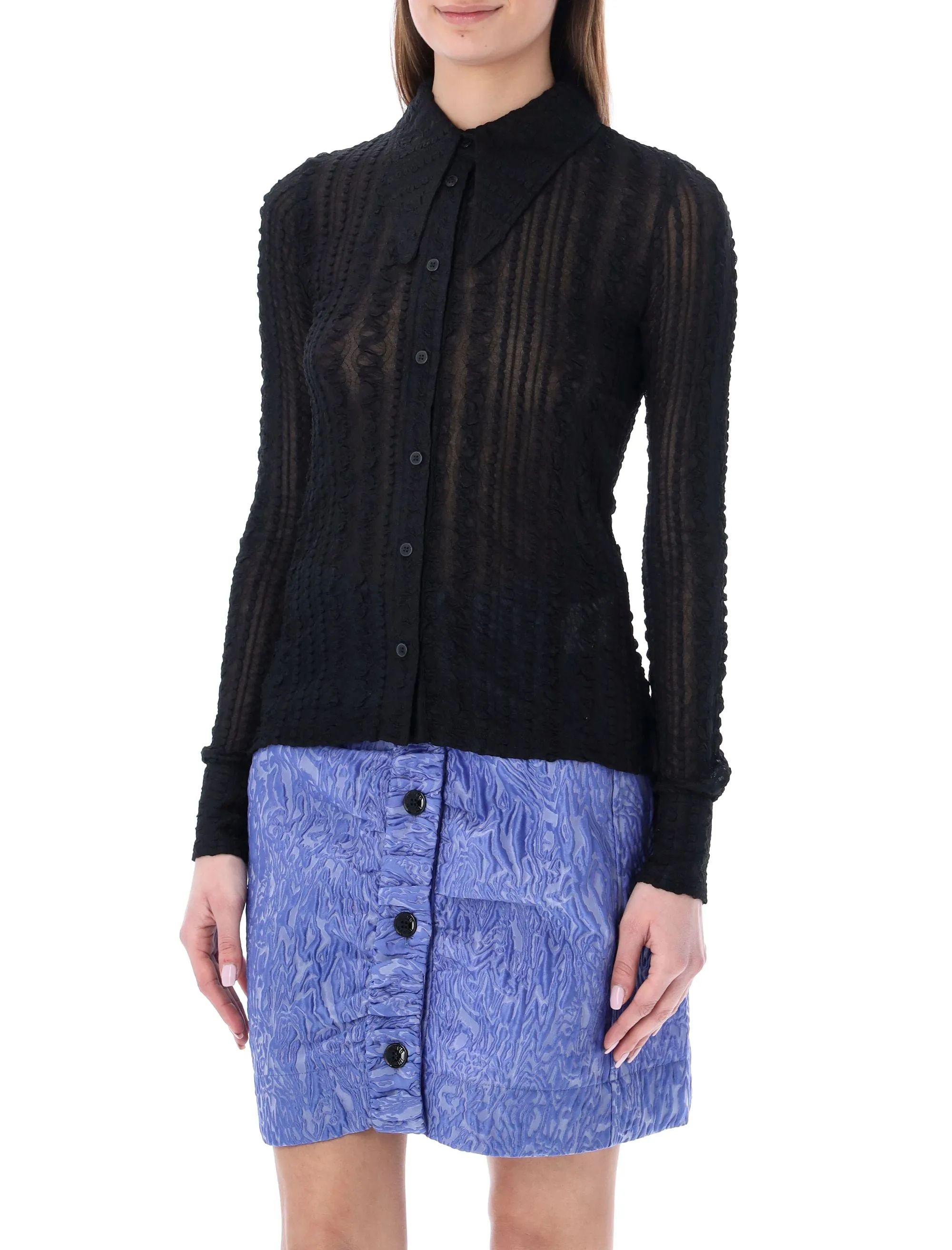 Ganni Lace Long-Sleeved Shirt