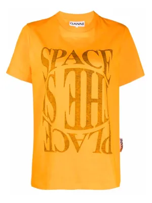 Ganni Printed Crewneck T-Shirt