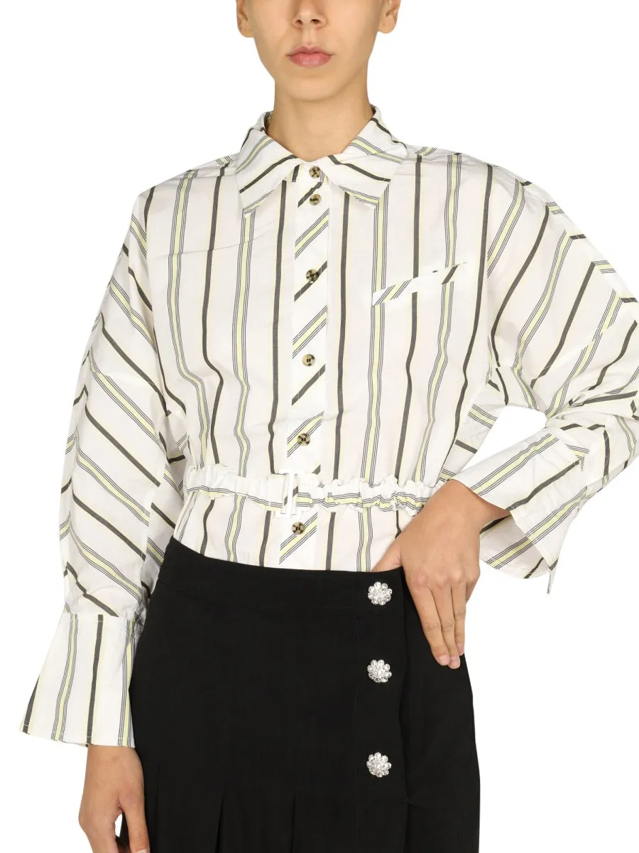 Ganni Striped Pattern Buttoned Shirt