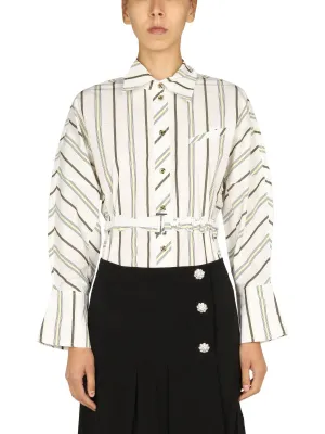 Ganni Striped Pattern Buttoned Shirt