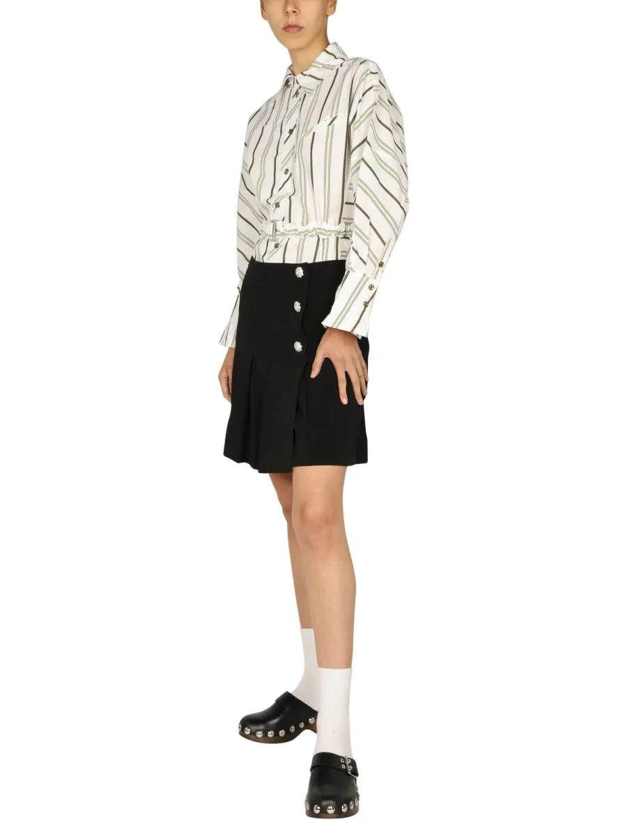 Ganni Striped Pattern Buttoned Shirt
