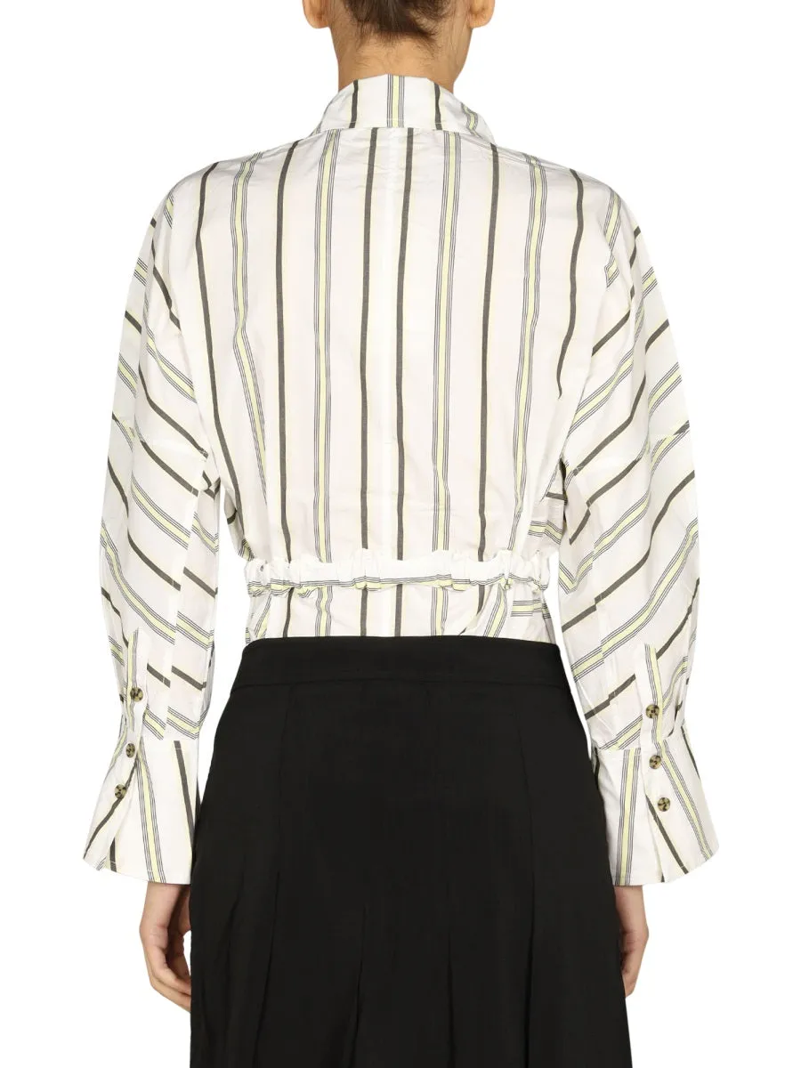 Ganni Striped Pattern Buttoned Shirt
