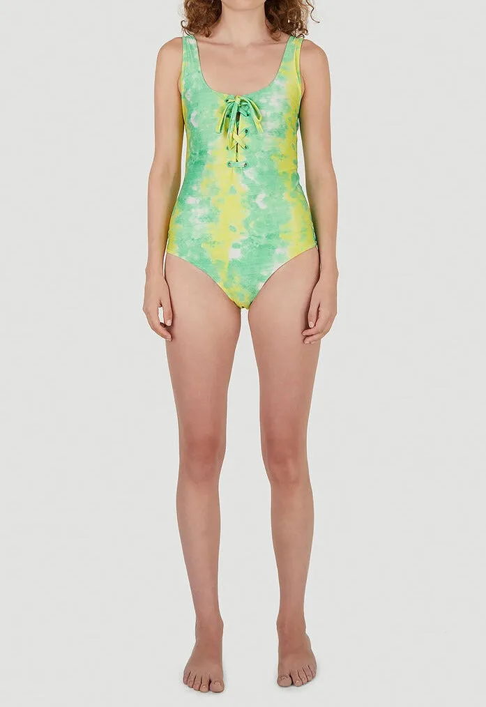 Ganni Tie-Dye Effect One Piece Swimsuit
