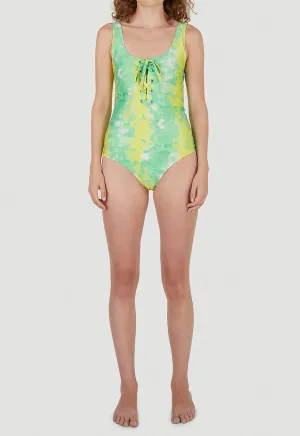 Ganni Tie-Dye Effect One Piece Swimsuit