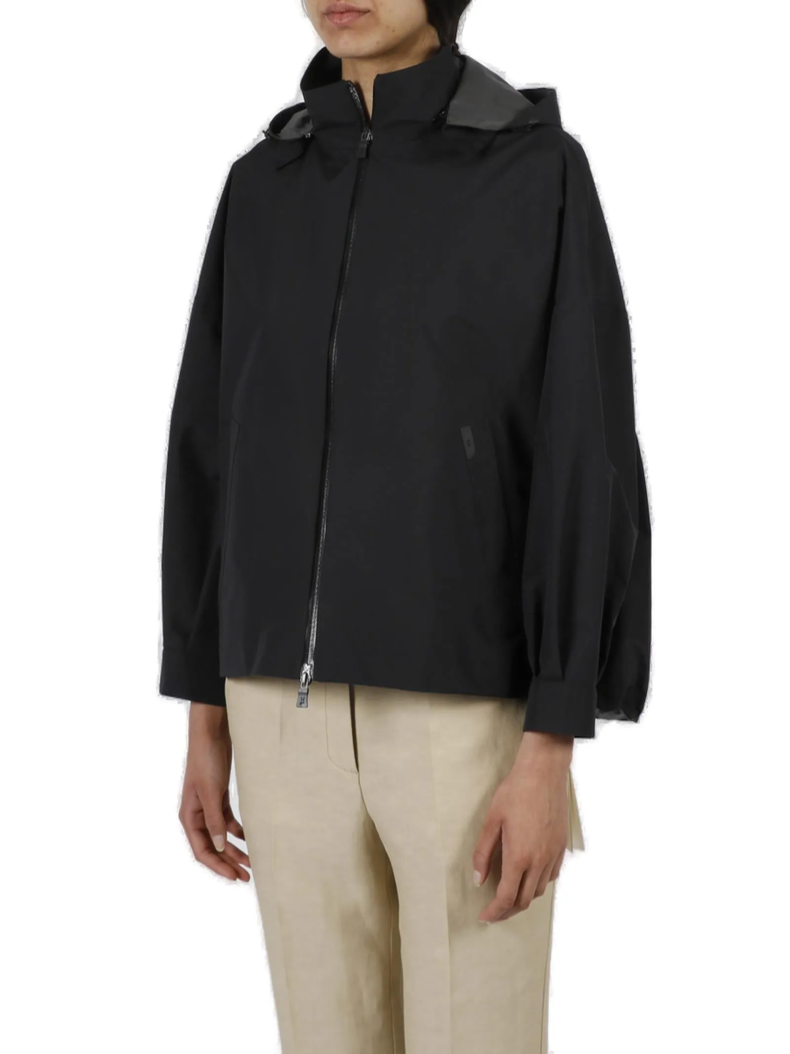 Herno Long-Sleeved Hooded Jacket