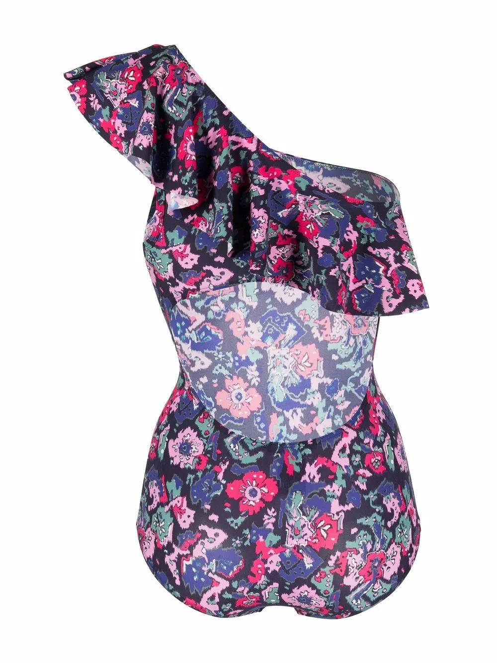 Isabel Marant Allover Floral Printed One-Shoulder Swimsuit