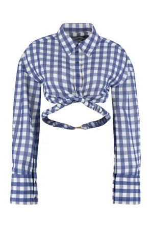 Jacquemus Check Pattern Cropped Shirt