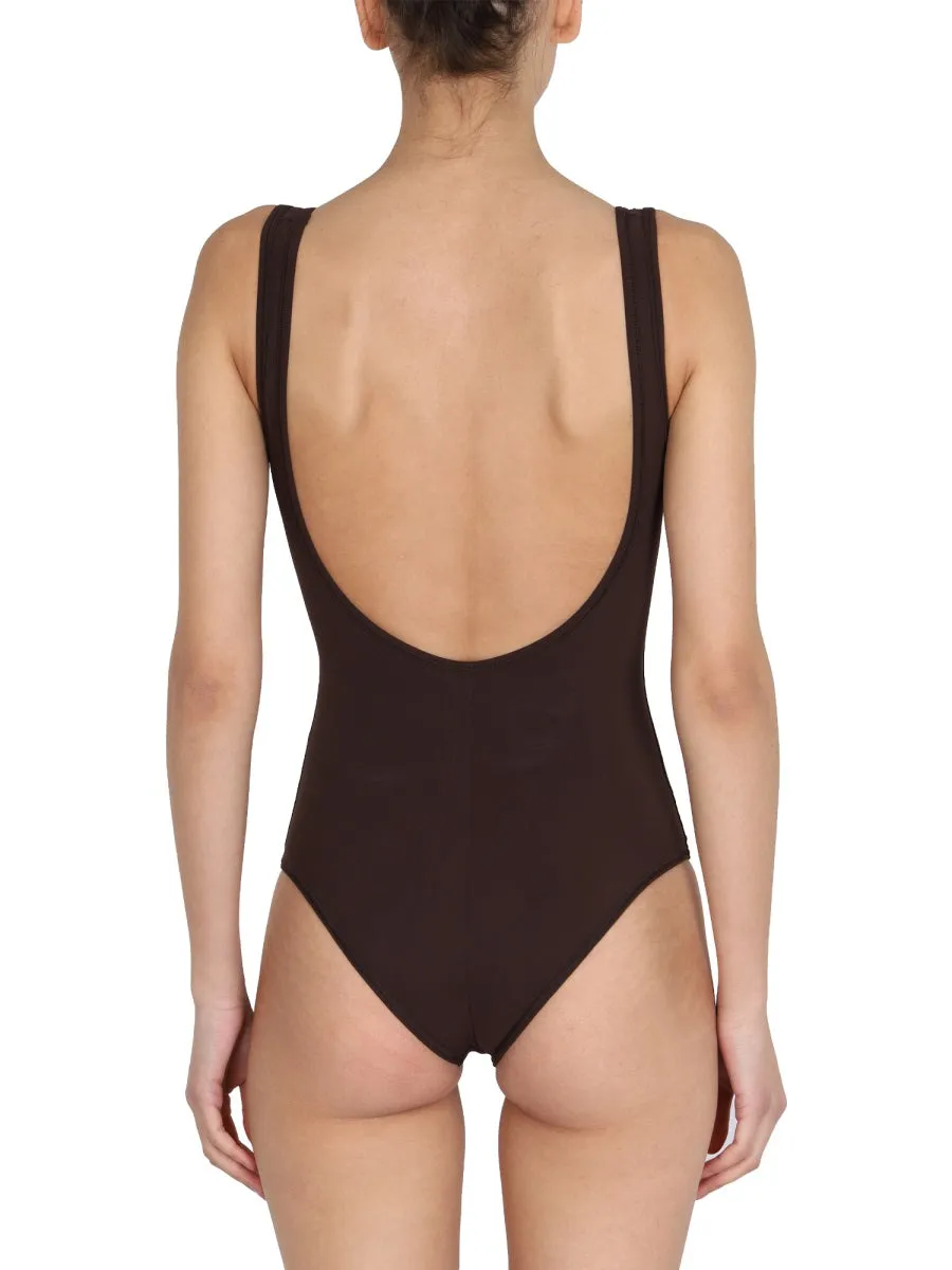 Jil Sander Logo Printed One Piece Swimsuit