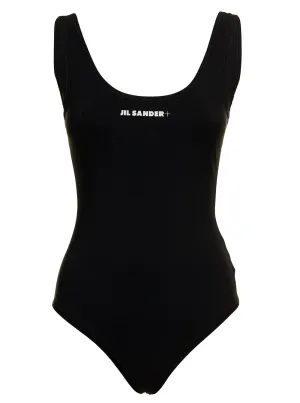 Jil Sander  Logo Printed U-Neck Swimsuit