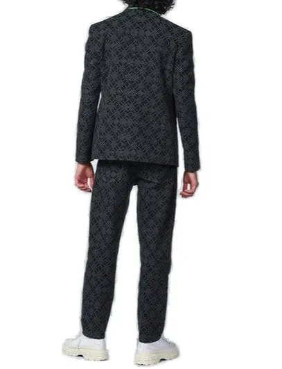 Koch Denim Monogram Tailored Jacket