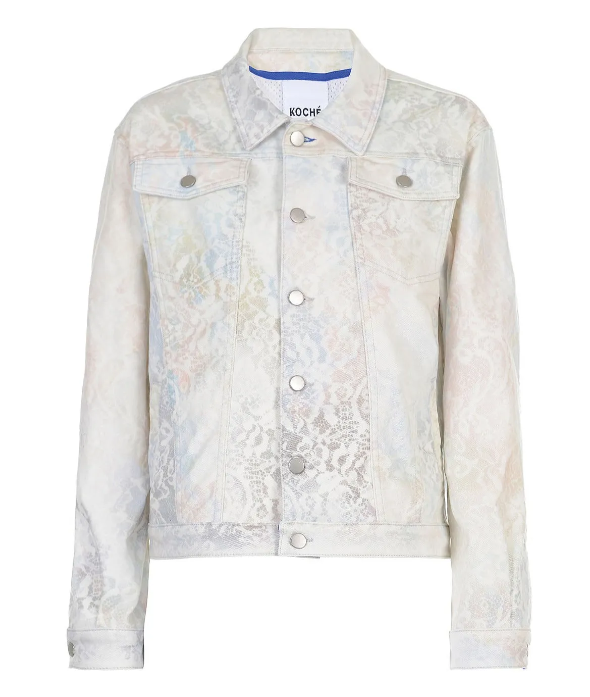 Koch Floral Printed Denim Jacket