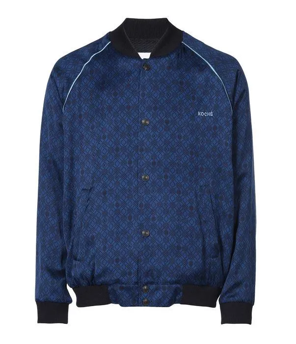 Koch Logo Embroidered Button-Up Jacket