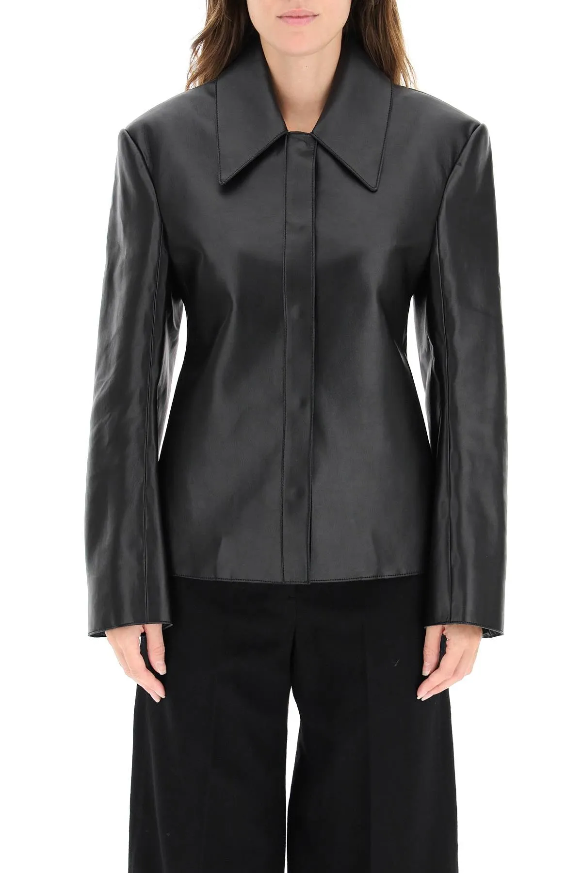Low Classic Leather Shirt Jacket
