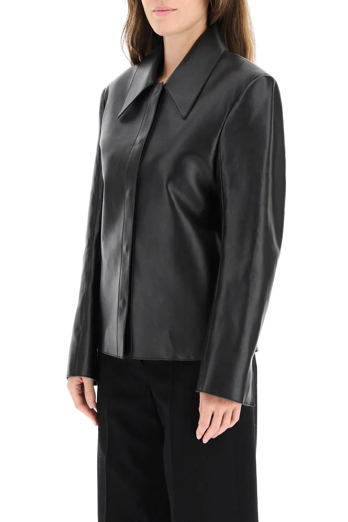 Low Classic Leather Shirt Jacket