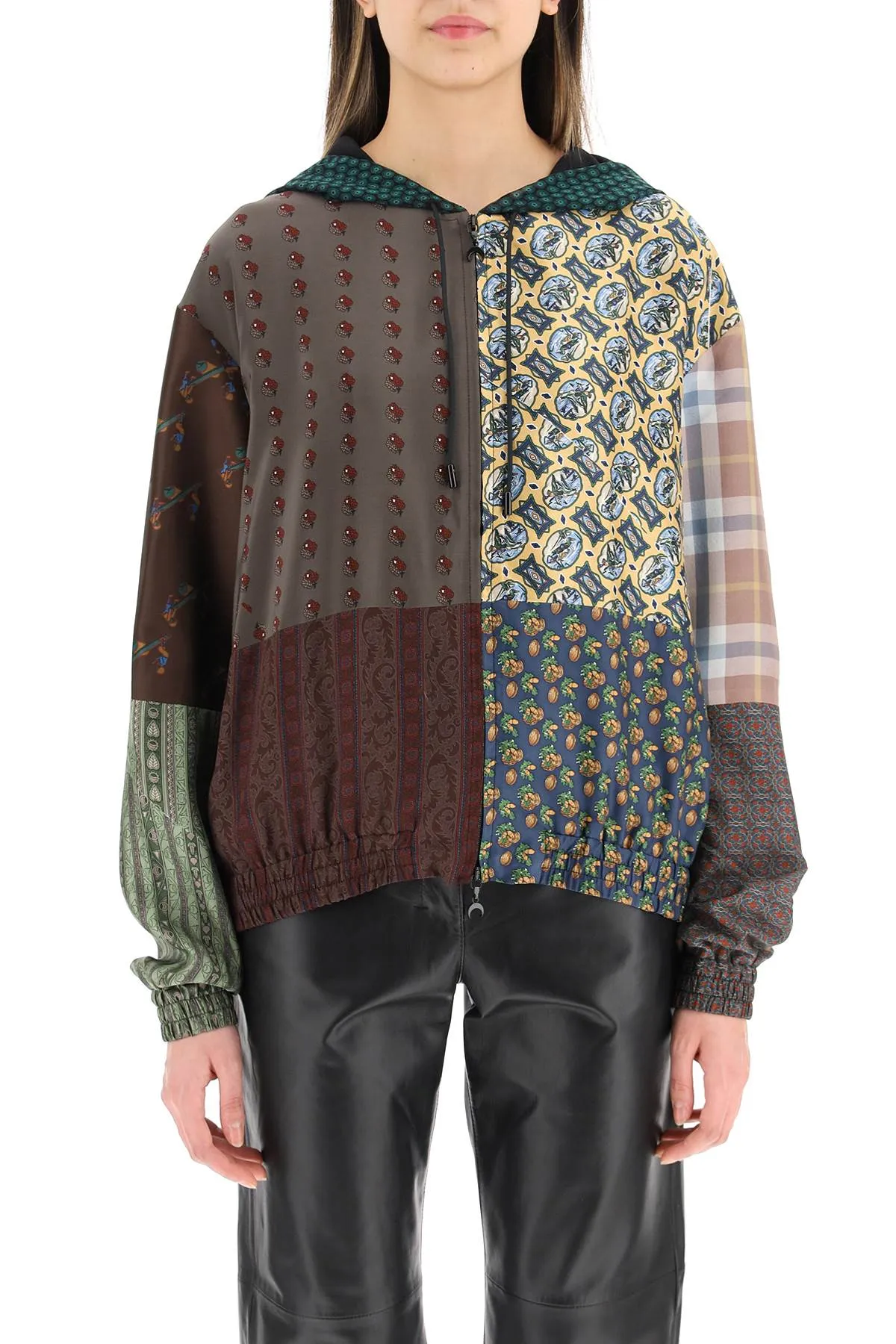 Marine Serre Patchwork Drawstring Jacket
