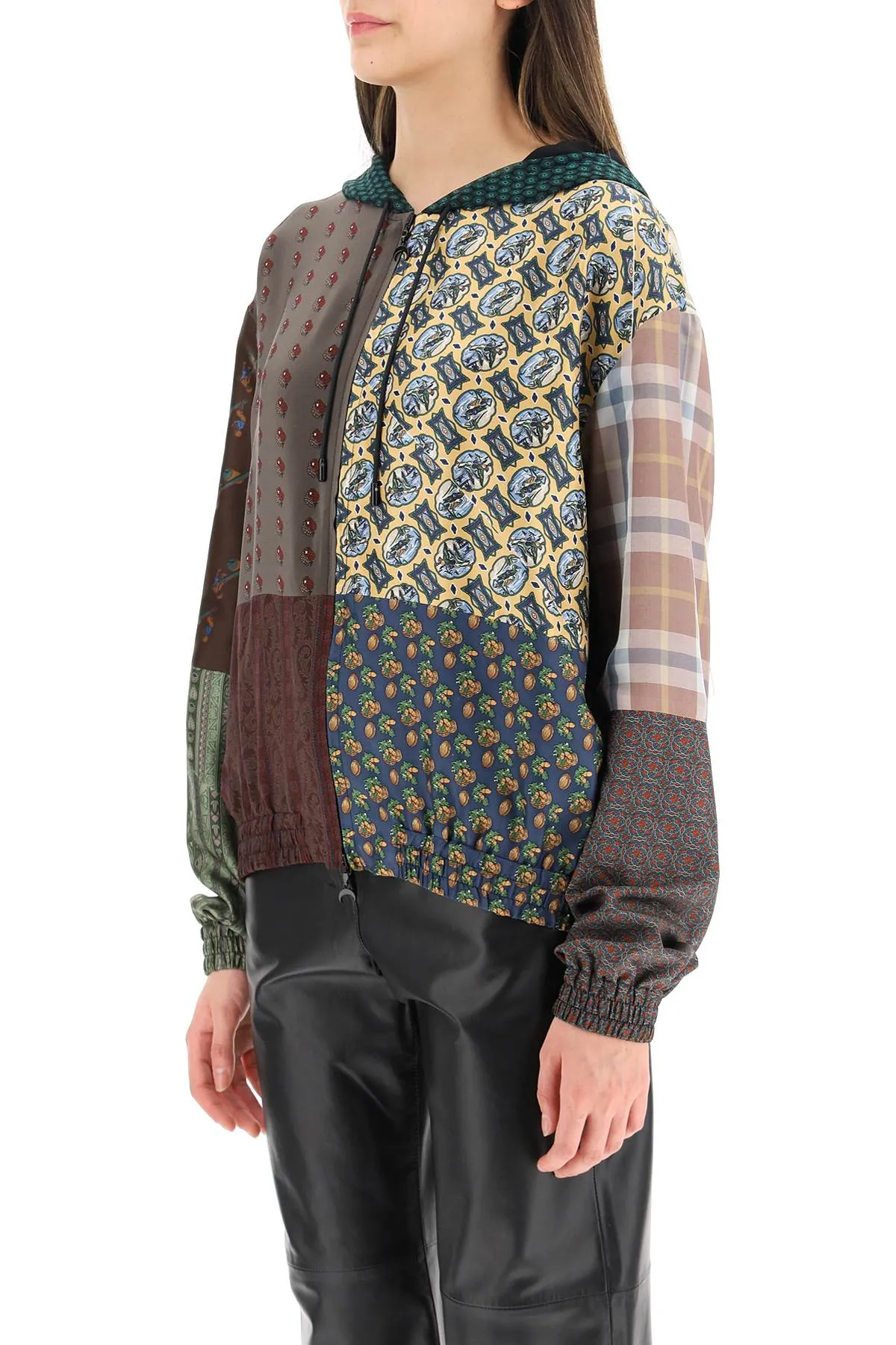 Marine Serre Patchwork Drawstring Jacket
