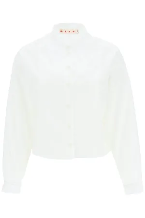 Marni Logo Embroidered Cropped Shirt