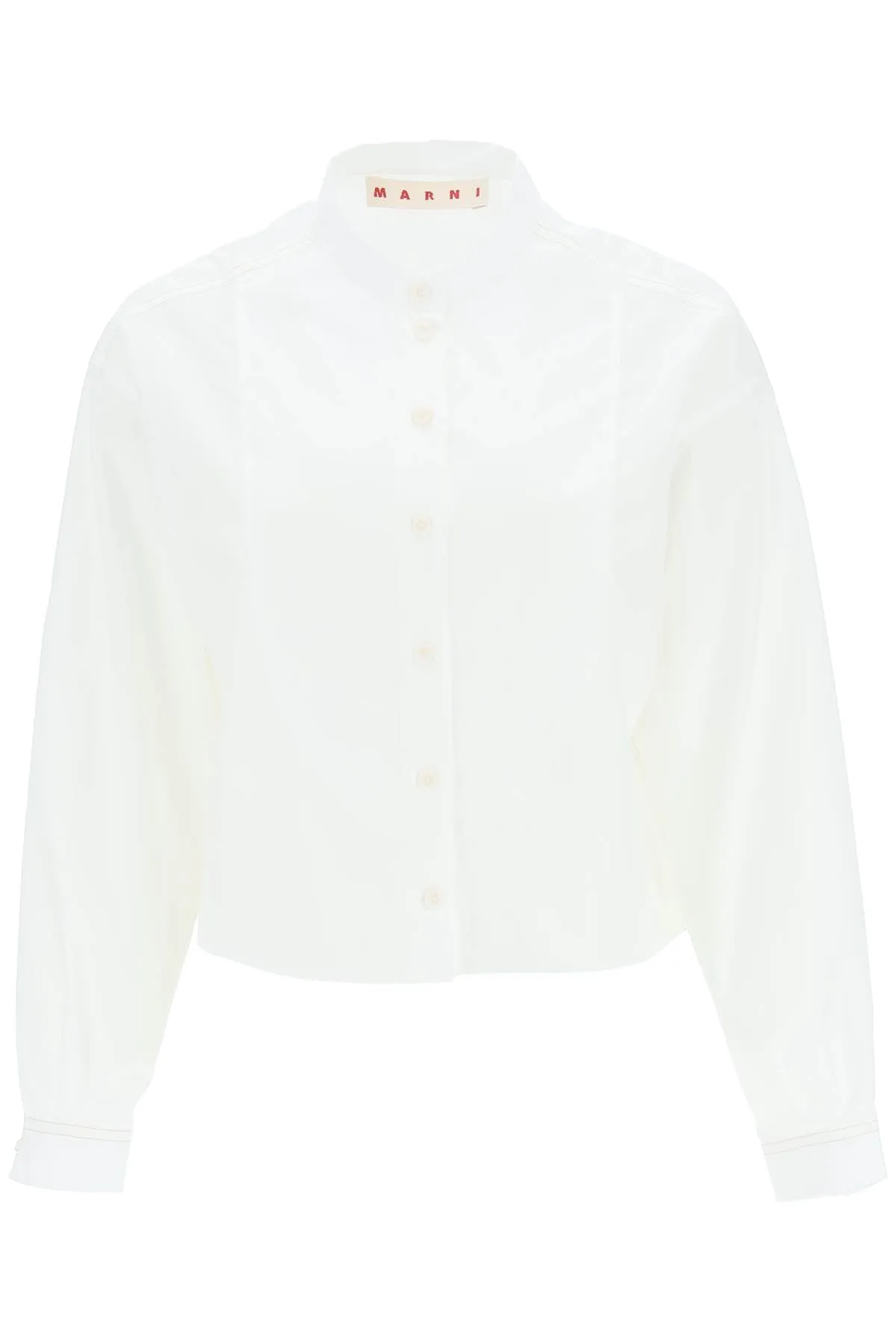 Marni Logo Embroidered Cropped Shirt