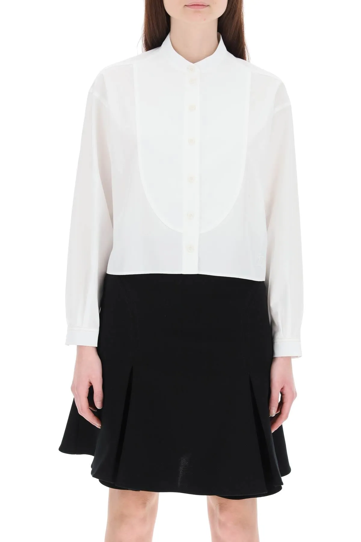 Marni Logo Embroidered Cropped Shirt