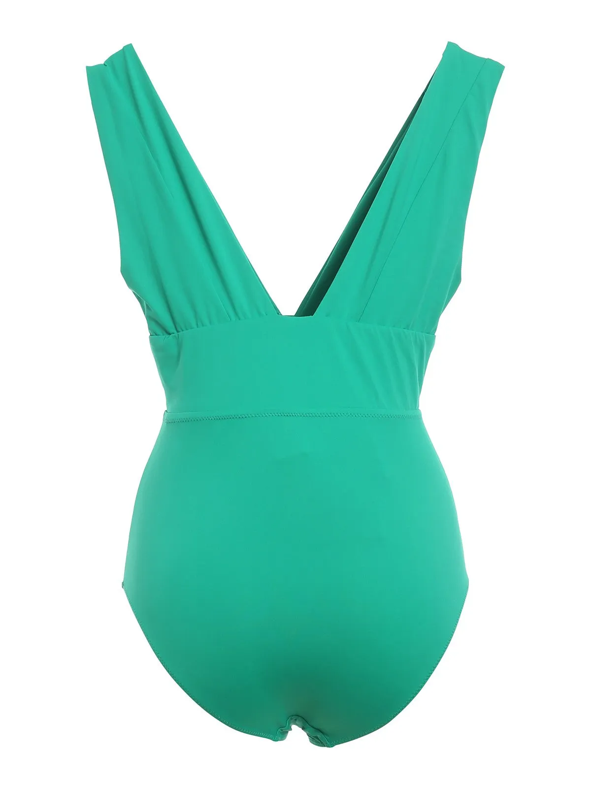 Max Mara Logo Printed V-Neck Swimsuit