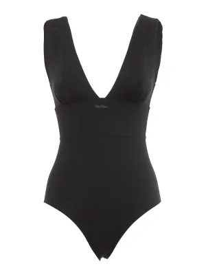 Max Mara Logo Printed V-Neck Swimsuit