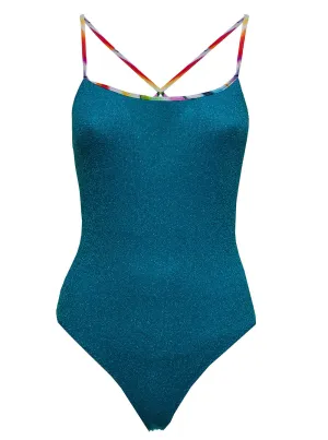 Missoni Lurex Detailed Crossover Strap Swimsuit