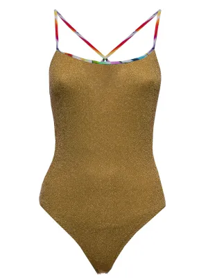 Missoni Lurex Detailed Crossover Strap Swimsuit
