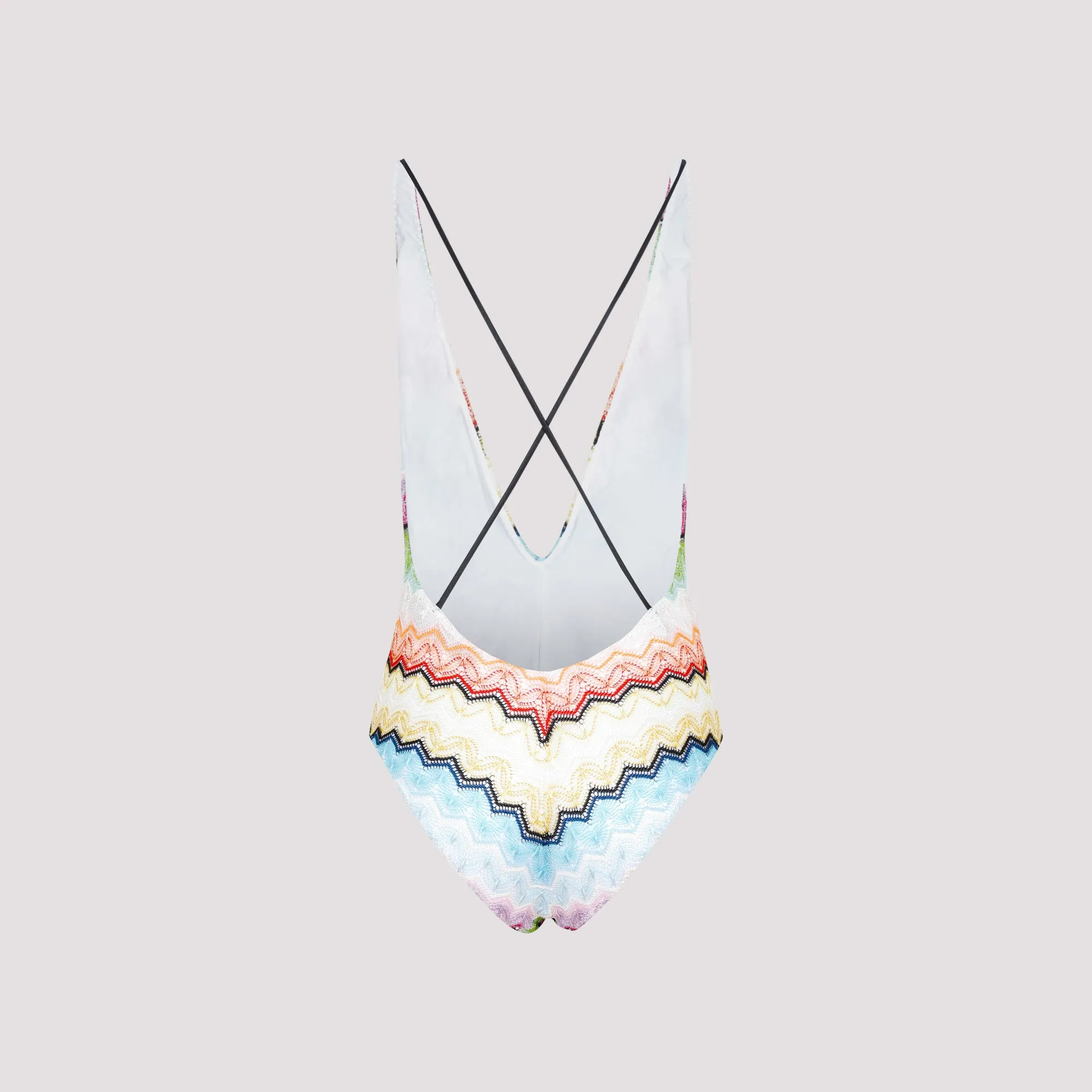 Missoni Zigzag Patterned V-Neck Swimsuit
