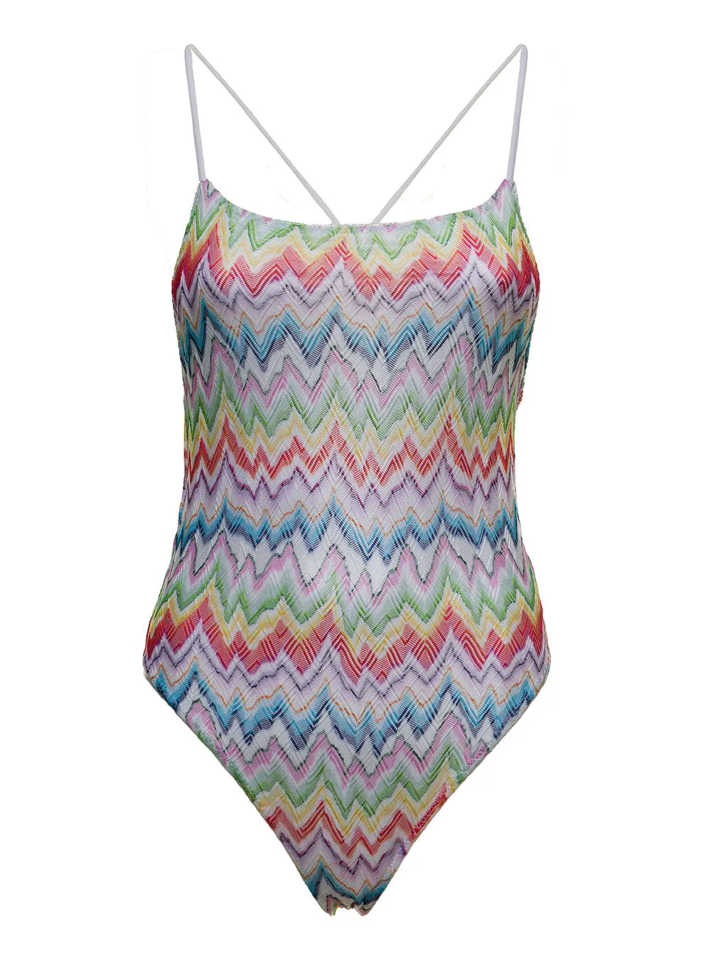 Missoni Zigzag Printed Spaghetti Straps Swimsuit