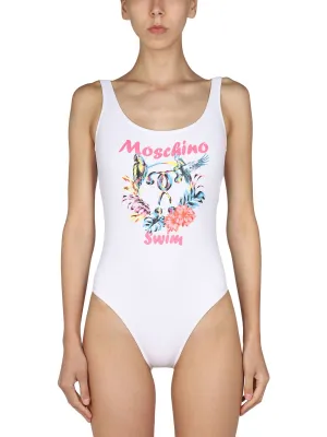 Moschino Double Question Mark One-Piece Swimsuit