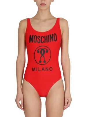 Moschino Double Question Market One-Piece Swimsuit