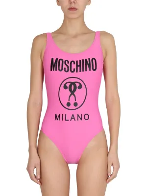 Moschino Double Question Market One-Piece Swimsuit