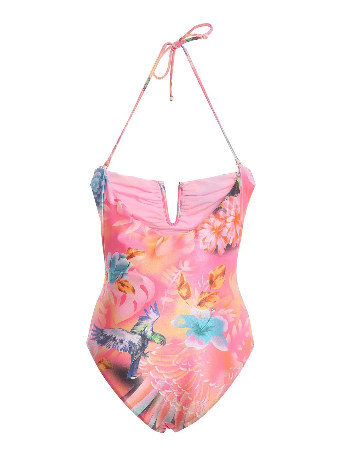 Moschino Floral Printed Cut-Out Detailed Swimsuit