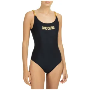 Moschino Logo Detailed Chain Strap Swimsuit
