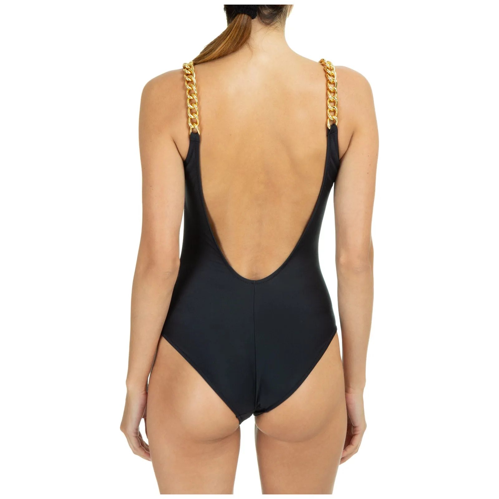Moschino Logo Detailed Chain Strap Swimsuit