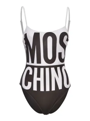 Moschino Logo Printed Adjustable Strap Swimsuit