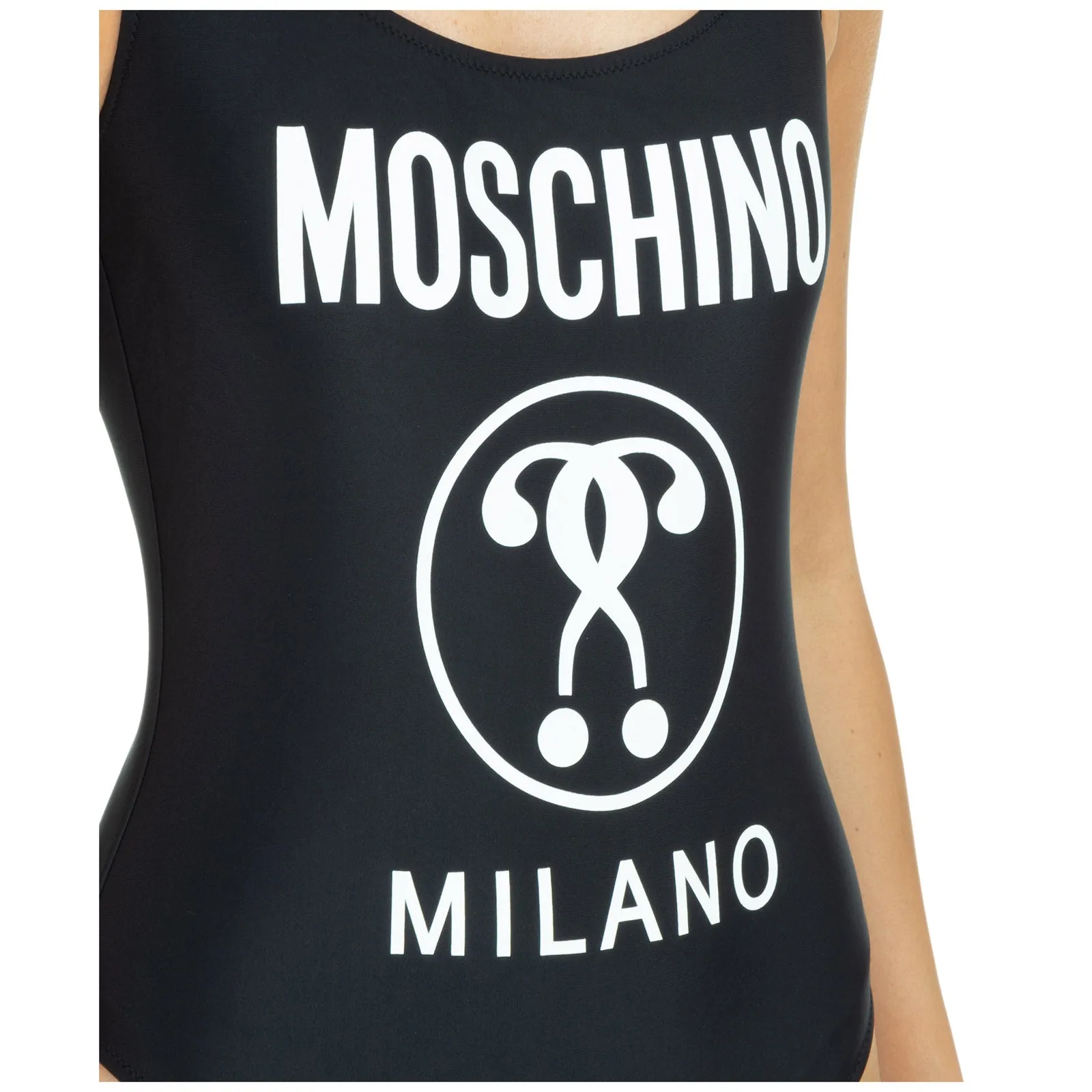 Moschino Logo Printed Crewneck Swimsuit
